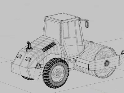 Road roller 3D model