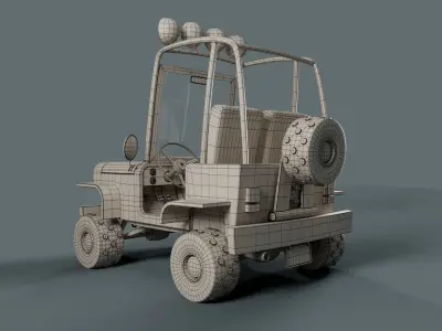 Stylized Jeep cartoon 3D model