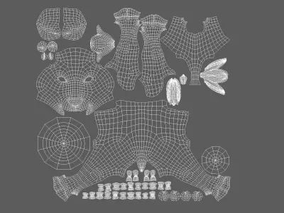 Baby Wildebeest Low-poly 3D model