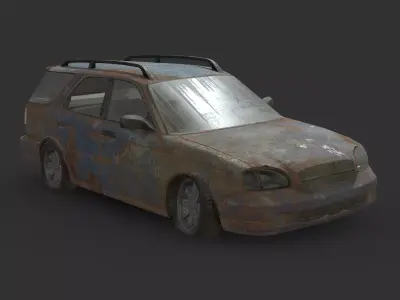 Abandoned Car - Suzuki Baleno Kombi Low-poly 3D model