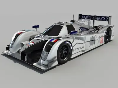 Peugeot 908 Hybrid4 Racecar 3D model