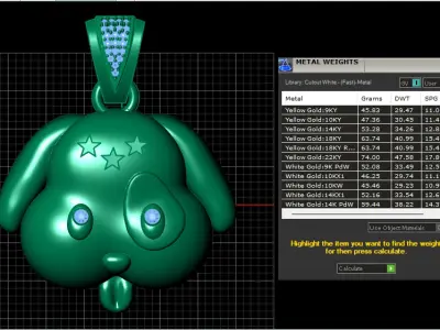 PUPPY  FACE PENDANT 3D PRINTABLE MODEL  3D print model