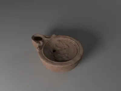 Ancient oil lamp 3D model
