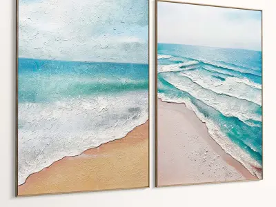 Plaster Two Photo Frame 452 Low-poly 3D model