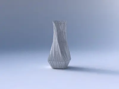 Vase twisted larger opening quadratic with random triangle pl... 3D print model