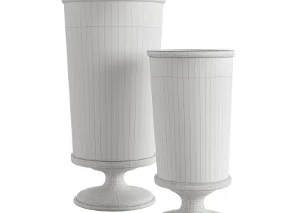 Denslow Weathered Metal Vase Collection 3D model