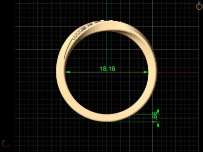 Lux ring silver gold jewelry printable 3D model 3D print model
