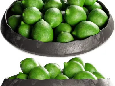 Elgen Black Centerpiece Bowl with Limes 3D model