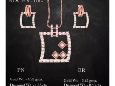 Pendant Earrings combo - 1162 3D print model