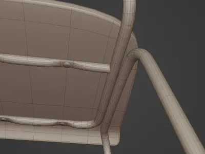 Plywood Chair Low-poly 3D model