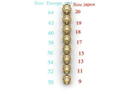 RING Men Most Sizes 50to-64and size Japen 9 to 20 3D print model 3D print model