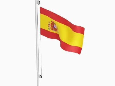 Flag of the Spain Low-poly 3D model