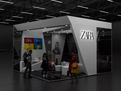 ZARA modern booth 6x6 3D model