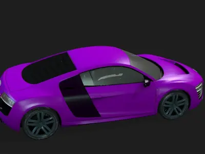 Racing car 3d model and car audi rs8 etron Low-poly 3D model