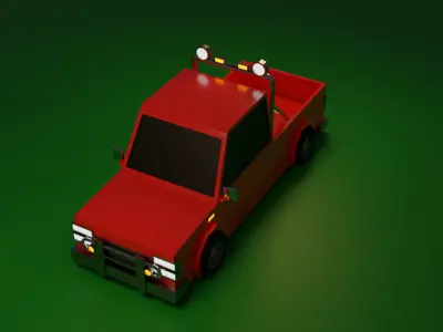 Low Poly Mini Truck Model 3D model