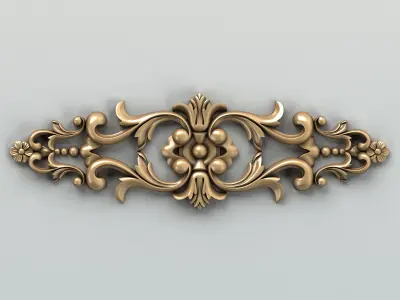 Carved decor horizontal 005 3D model