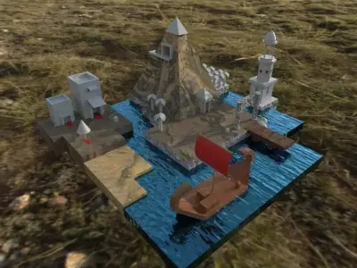 pharaonic city  Low-poly 3D model