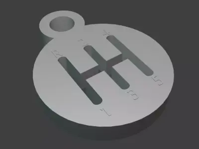 3D Printable Dogleg Gated Manual Shift Plate Keychain 3D print model