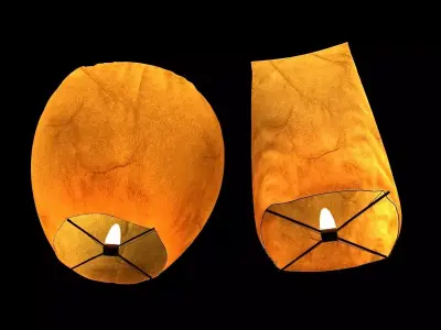 Chinese sky lantern  Low-poly 3D model get