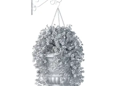 Hanging basket flowerpot luxurious oriental eastern Arabic  3D model