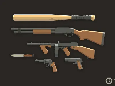 Mafia LowPoly Pack  Low-poly 3D model