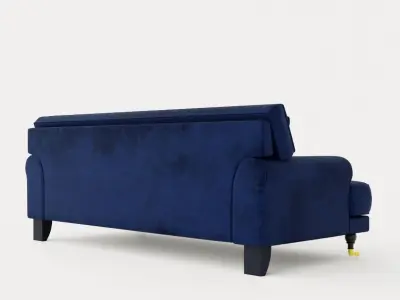 Sidbury Velvet Blue Sofa Low-poly 3D model