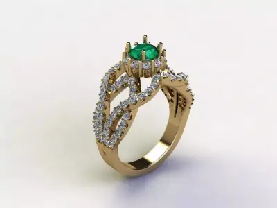 R232 diamond ring new cad design file 3D model