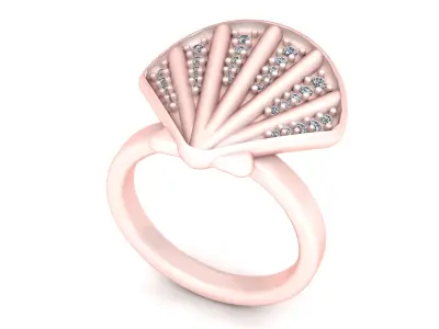 SHELL DESIGN GOLD RING 3D PRINTABLE MODEL 3D print model