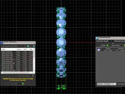 U Shaped Eternity Ring 3 point 2 mm stone size swiss 13 and EU53 3D print model