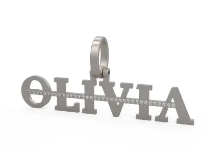 Model 1132 Olivia Name Pendant Stripe Diamond 3D print model