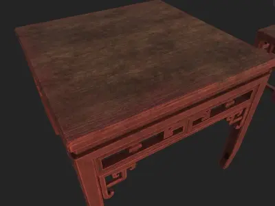 Chinese Table set PBR 4K GameReady Low-poly 3D model