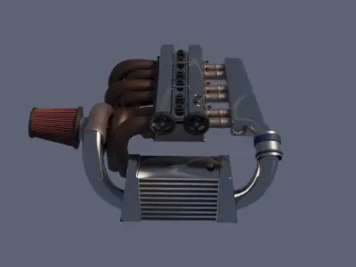 I4 Turbo Engine 3D model