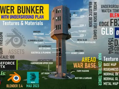 Power Station Low-poly 3D model