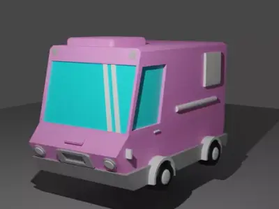 Stylized bus 3D model buy