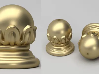 Carved Finial 3D model