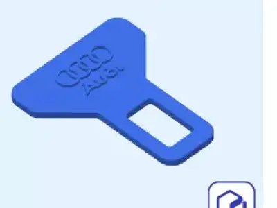 Seatbelt silencer with audi logo 3D print model