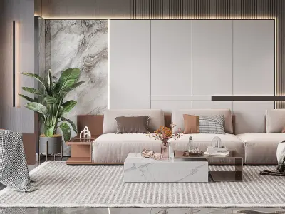 living room Modern 3D model purchase