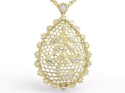 Elegant Vintage Teardrop Necklace 3D print model
