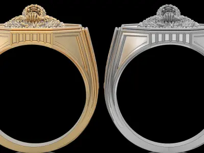 Bear Man Ring silver gold printable jewelry 3D print model