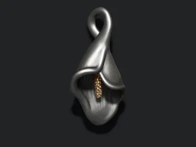 Calla Lily pendant 3D print model