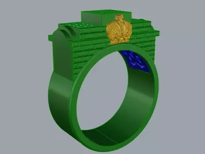 Elegant Mens Ring Jewelry Gold 3D print model purchase