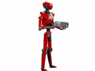 BATTLE DROID X-5000 Rigged for Unreal Engine - Unity - MIXAMO  3D model