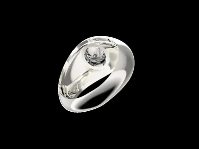 Gem ring 3D print model