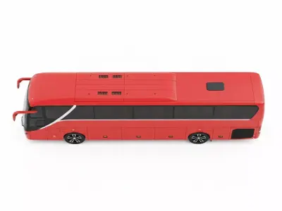 Luxury Touring Coach Bus Low-poly 3D model