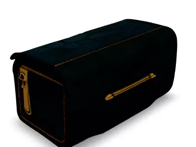 Elegant Green Leather Jewelry Box Low-poly 3D model