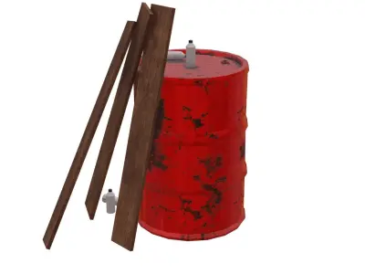 Barrel farm Free low-poly 3D model