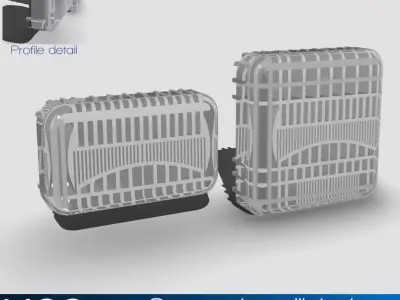 Headlight lenses detailed 2x Square styles 3D print model