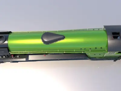 Flying Scotsman Steam Locomotive Low Poly 3D model