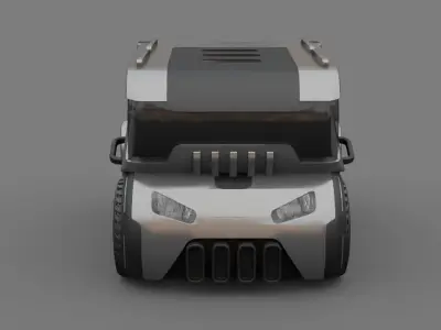 Sci-fi Truck rigged vehicle 3D model