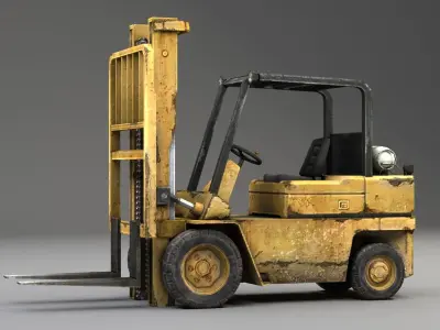 Forklift truck Low-poly 3D model 3D model